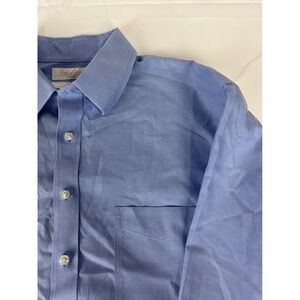 Gold Label Roundtree‎ Yorke Mens Blue Non Iron Cotton Dress Shirt 16.5